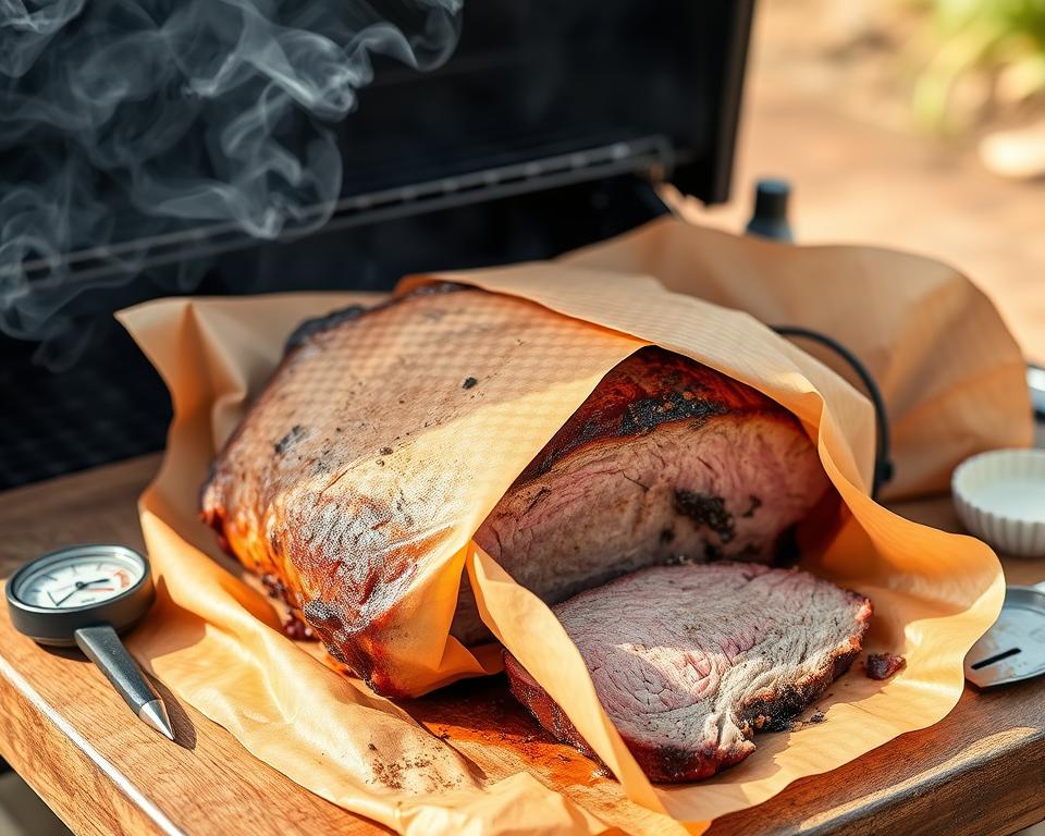 Brisket zubereitung mit Texas Crutch